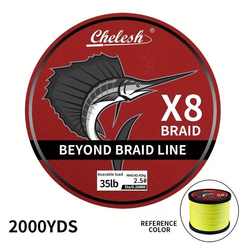 2000yds 8 strand braided pe fishing stretch smooth