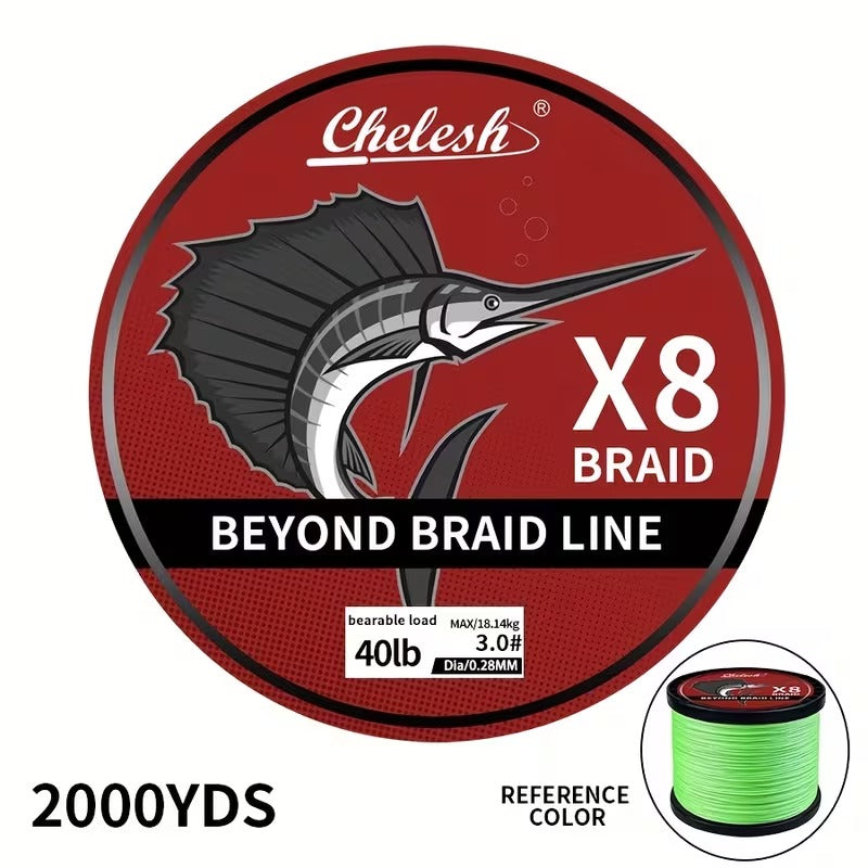 2000yds 8 strand braided pe fishing stretch smooth